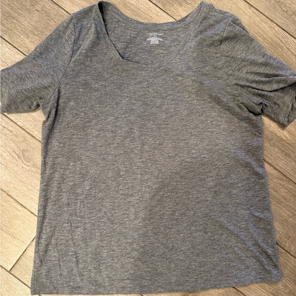 Lane Bryant Heather Gray Short Sleeve Top
